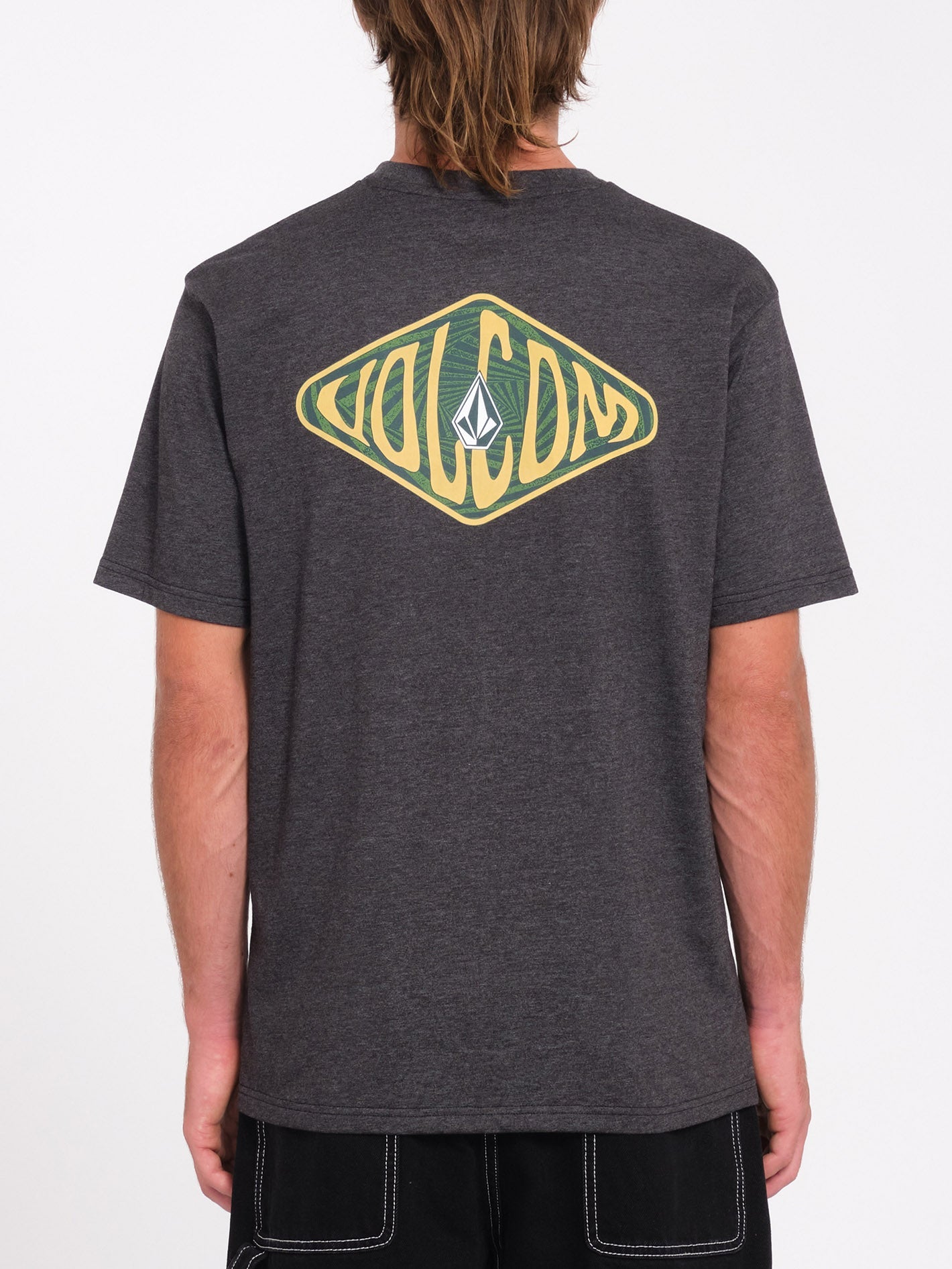 T-shirt Volcom Homme – Noir, Taille M, Imprimé Graphique, 100% Coton, Parfait état