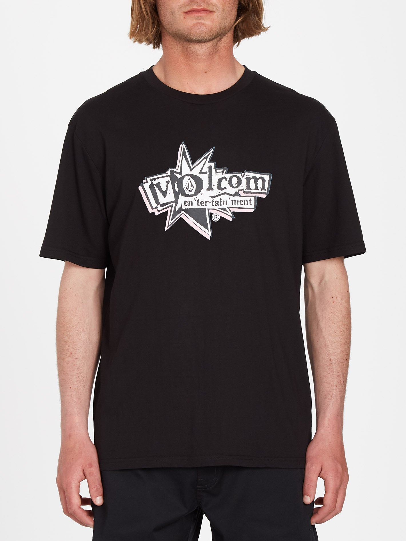 T-shirt Volcom Stone Homme - Noir, Taille M - 100% Coton, Motif Hawaï