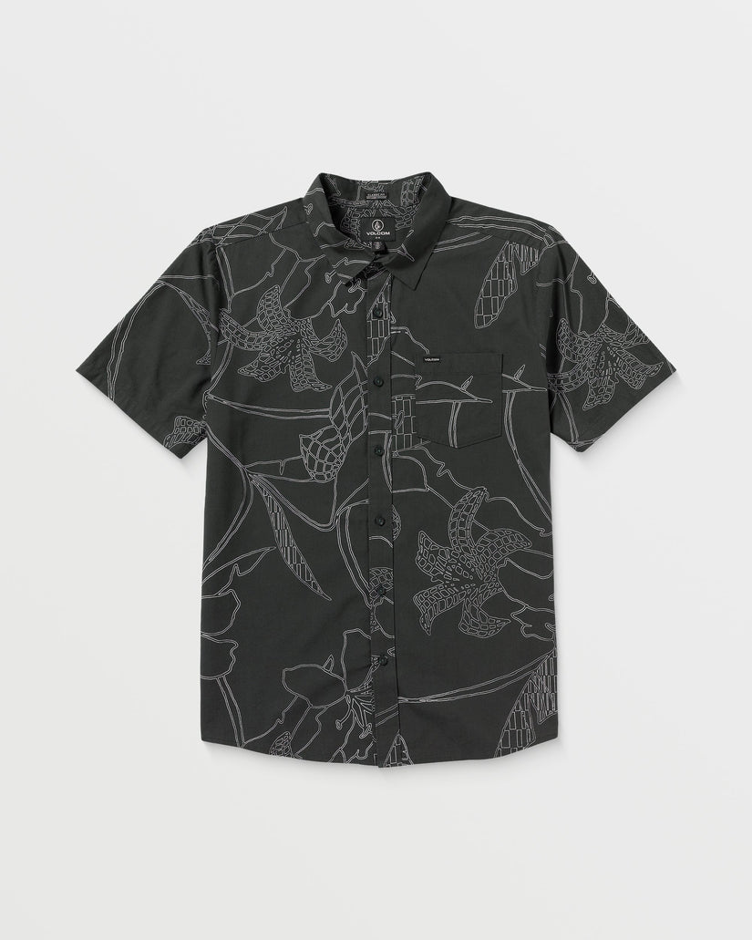 Volcom Chemise hawaïenne boutonnée à manches courtes pour homme Motif Volcom Chemise hawaïenne boutonnée à manches courtes pour homme Motif