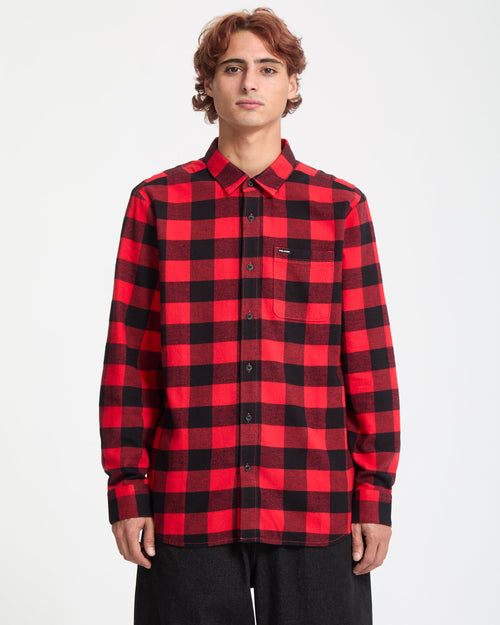Chemise Volcom Homme – Flanelle à Carreaux – Marron/Noir – Taille M – Occasion Très Bon état