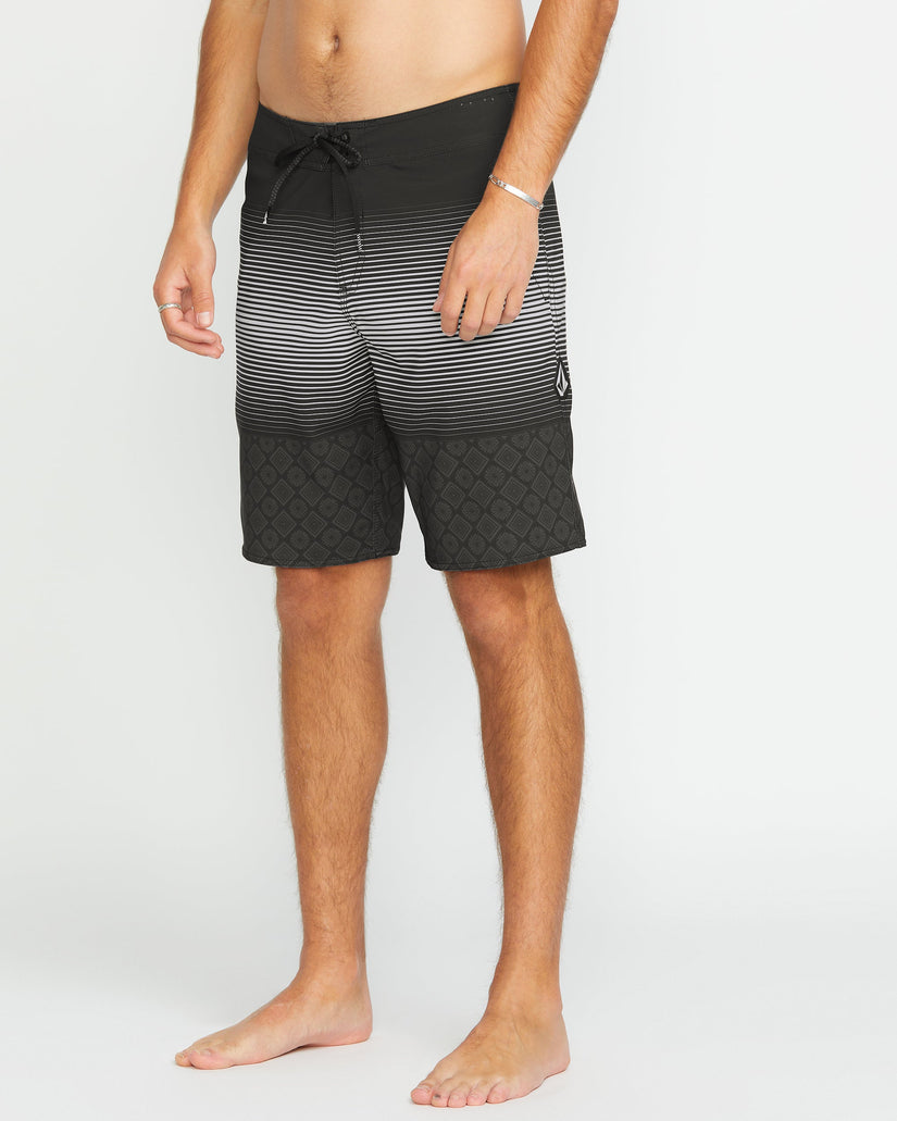 Boardshort Lido Stripe Mod 20" - BLACK