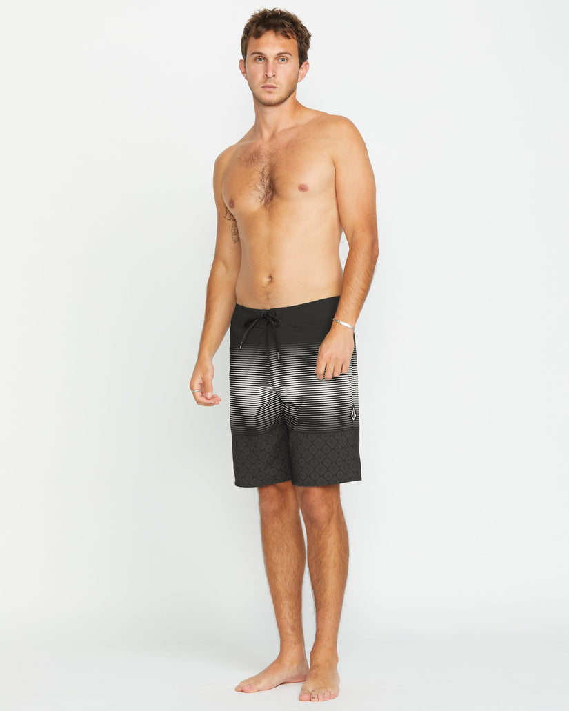 Boardshort Lido Stripe Mod 20" - BLACK