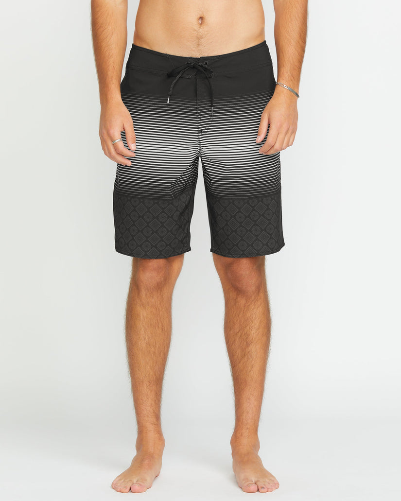 Boardshort Lido Stripe Mod 20" - BLACK