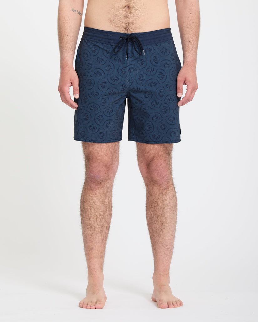 Boardshort Psych Cotton Stoney 17" - Midnight Blue