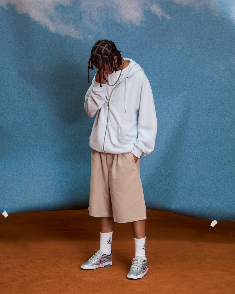 Short Chillow Pleat 24" chino - Light Khaki