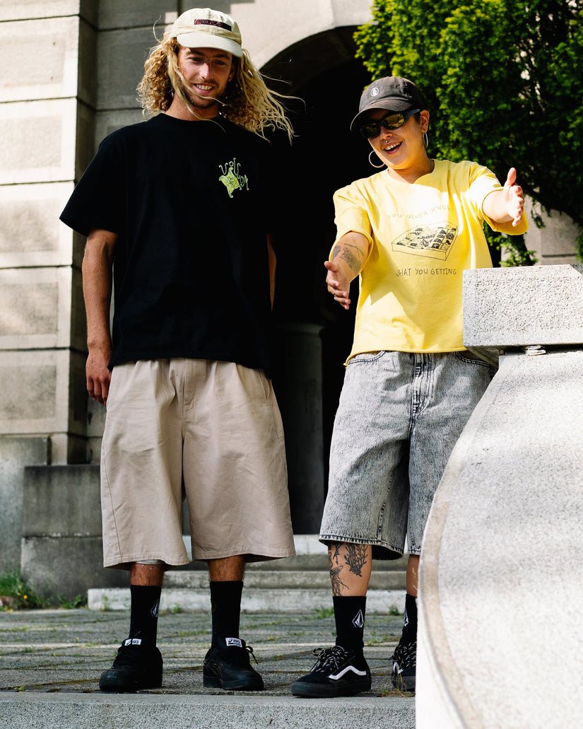 Short Chillow Pleat 24" chino - Light Khaki