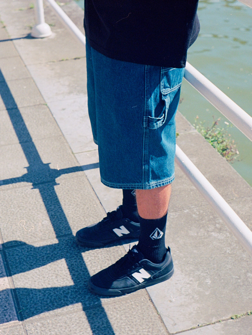 Short Labored Denim Utility - INDIGO RIDGE WASH