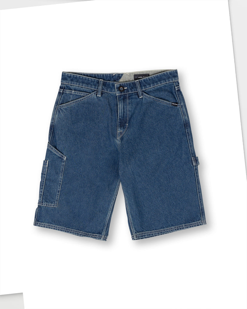 Short Labored Denim Utility - INDIGO RIDGE WASH