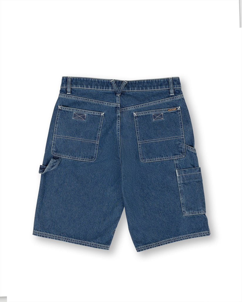 Short Labored Denim Utility - INDIGO RIDGE WASH