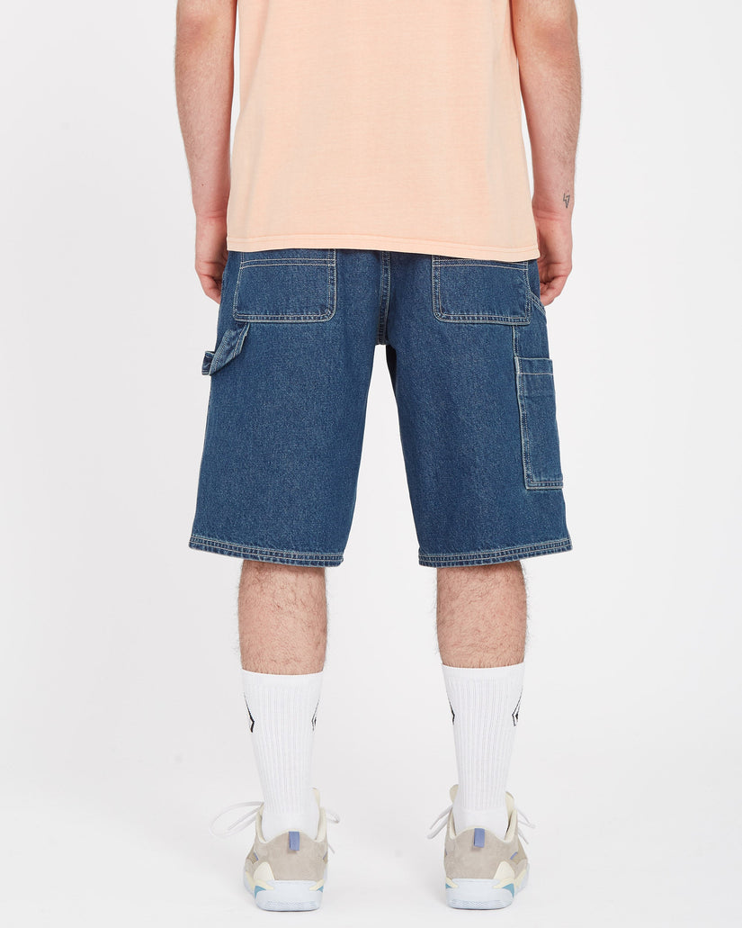 Short Labored Denim Utility - INDIGO RIDGE WASH