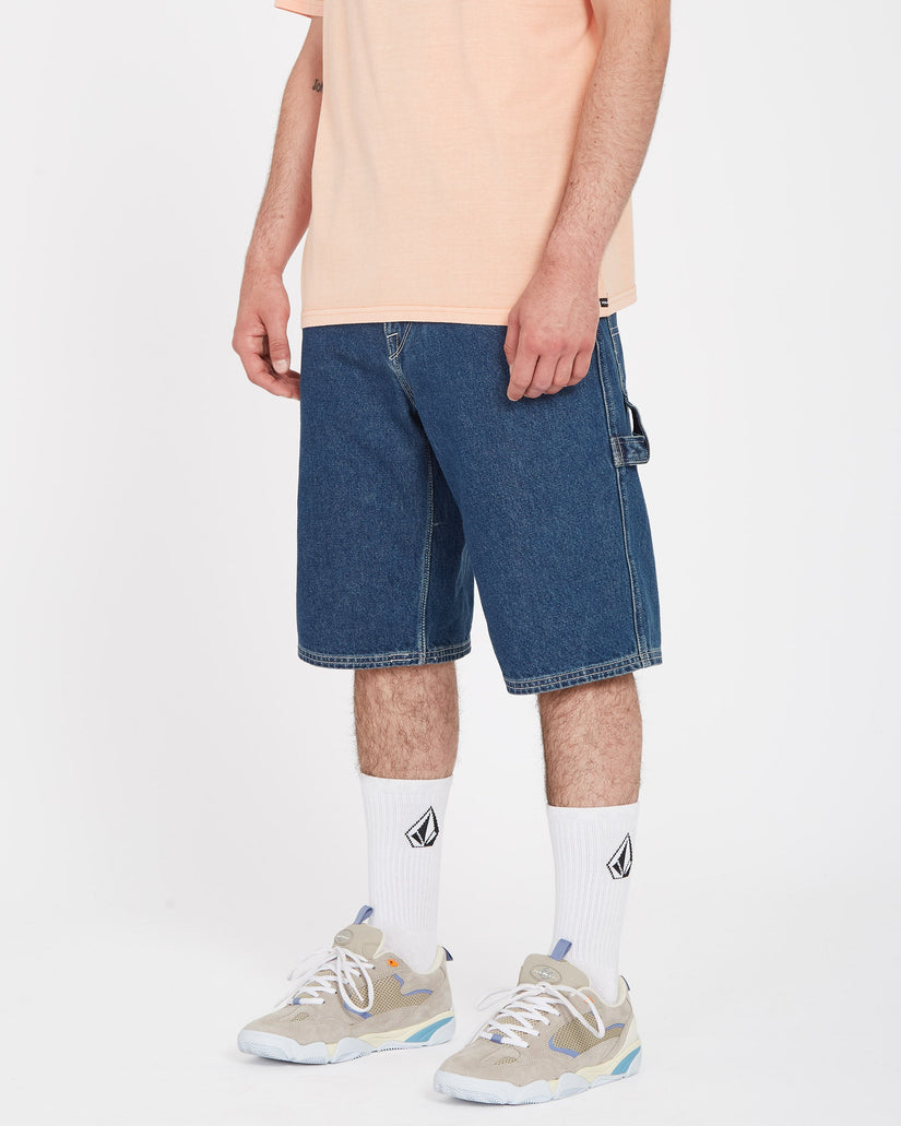 Short Labored Denim Utility - INDIGO RIDGE WASH