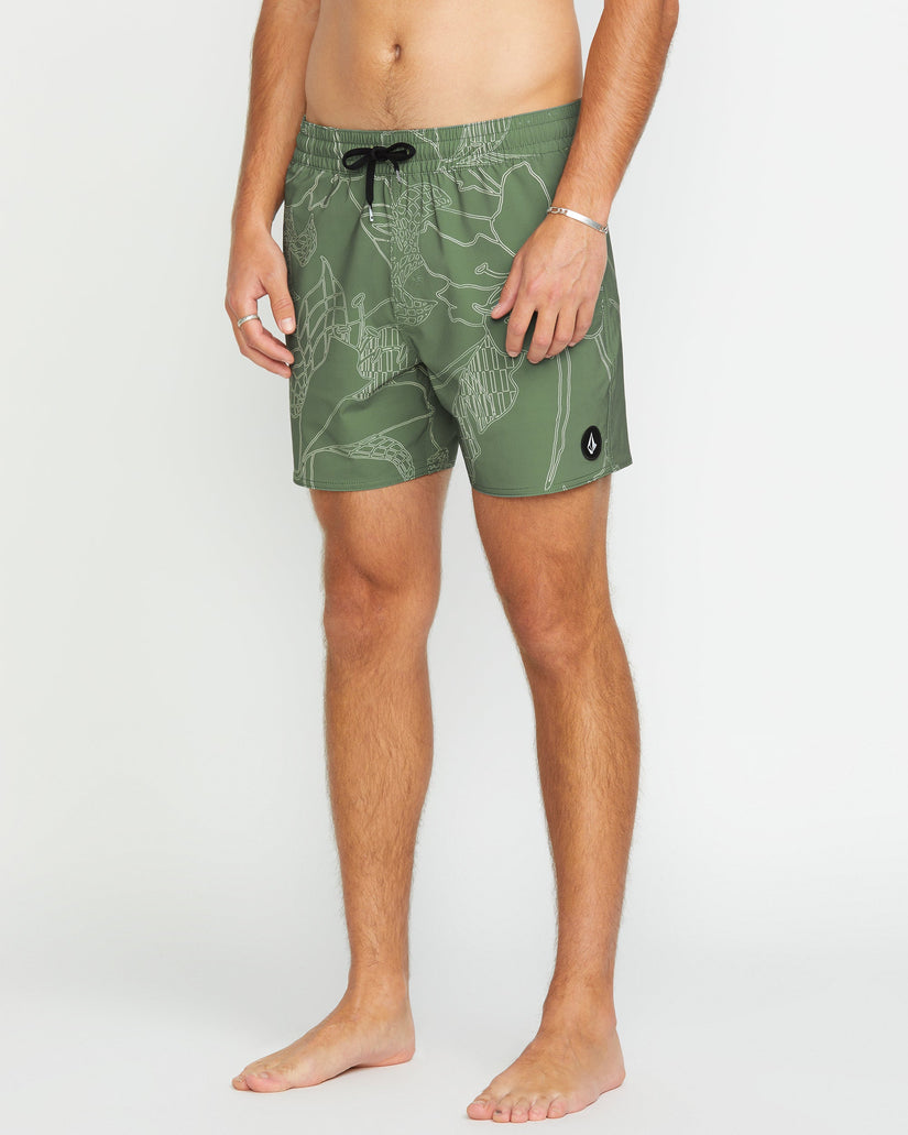 Boardshort Lido Print Trunk 16" - LIGHT OLIVE