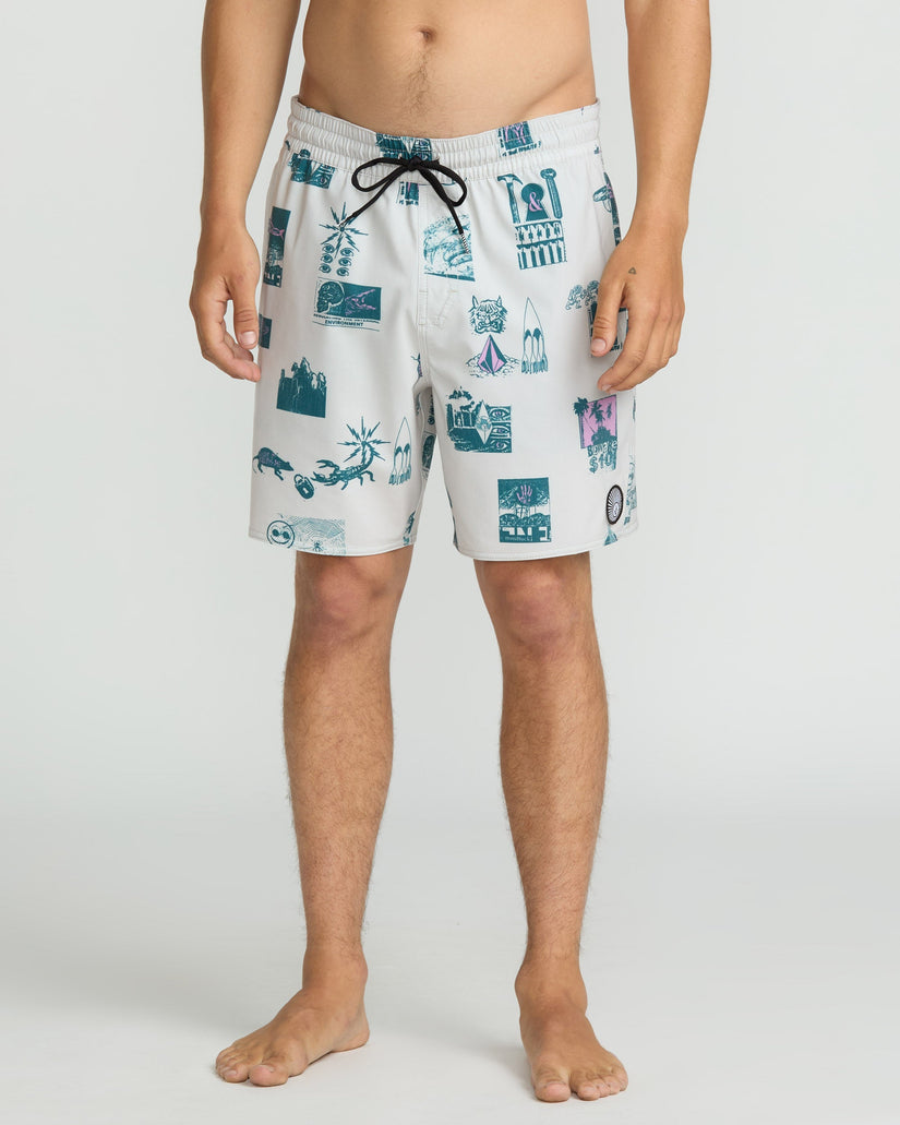 Boardshort Psyche Cotton Trunk 17" - Stone