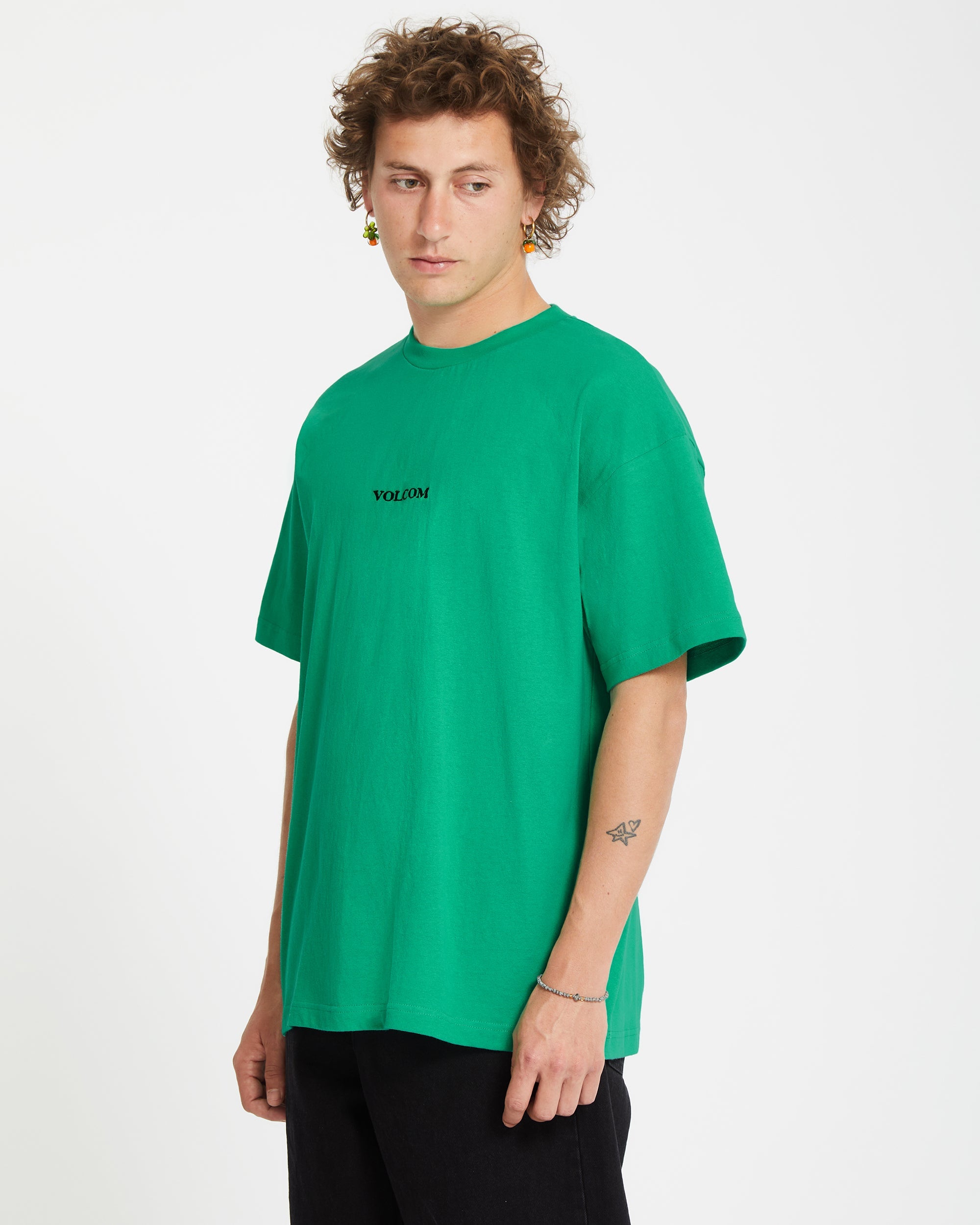T-shirt Volcom Homme - Gris, Taille M, Manches Courtes, True To This, Occasion Très Bon état