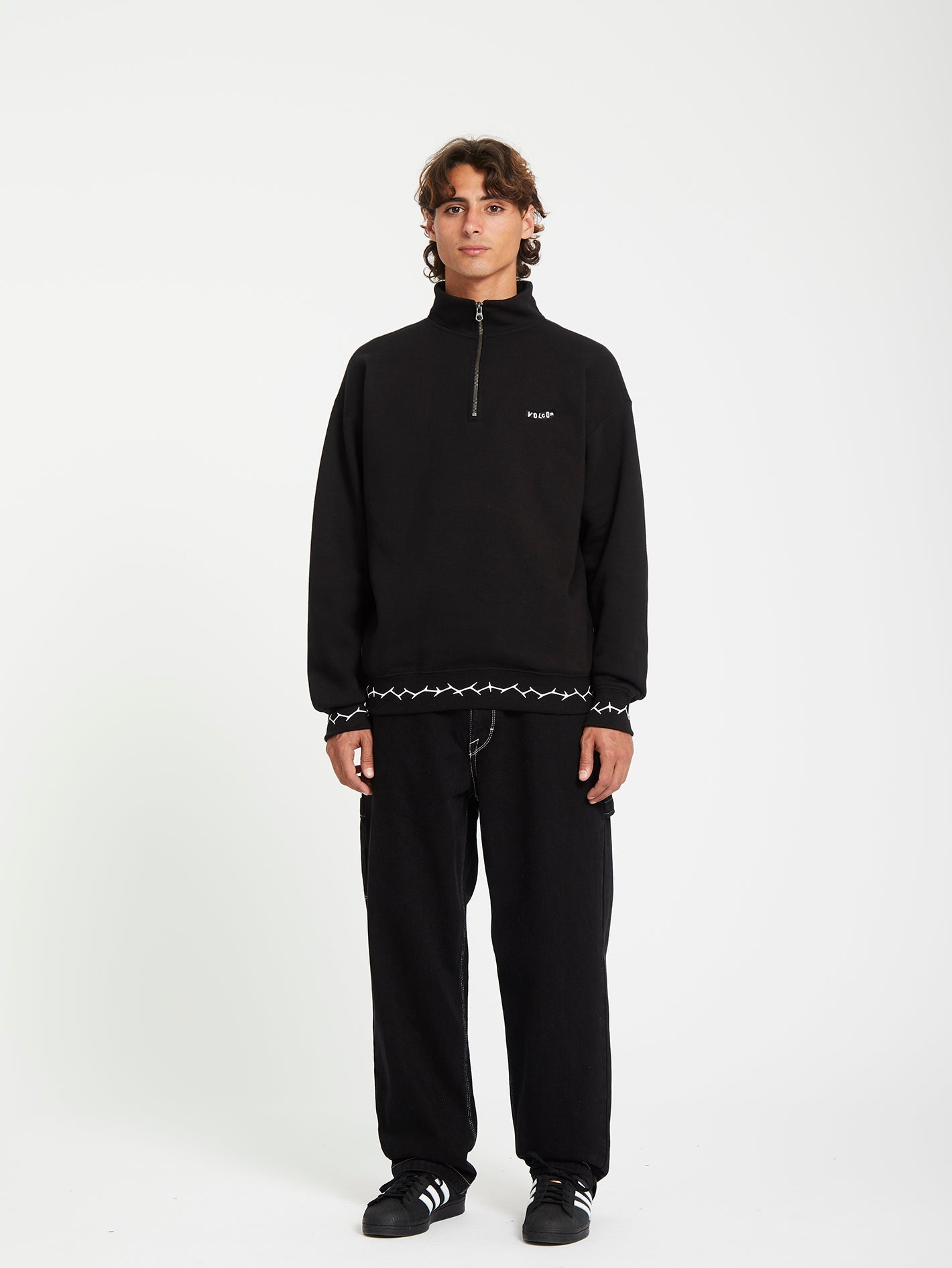 Sweat 1/2 Zip Mocklov - BLACK - Homme - Volcom France