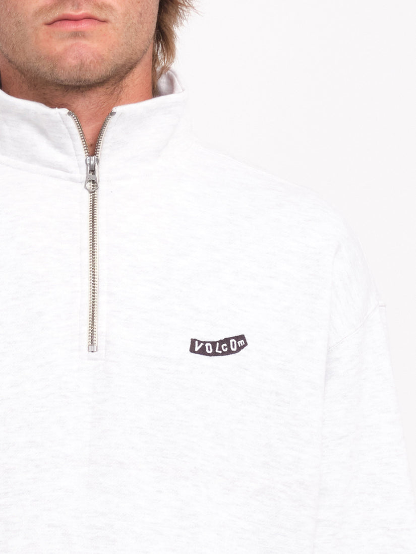 Sweat 1/2 Zip Mocklov - BONE HEATHER