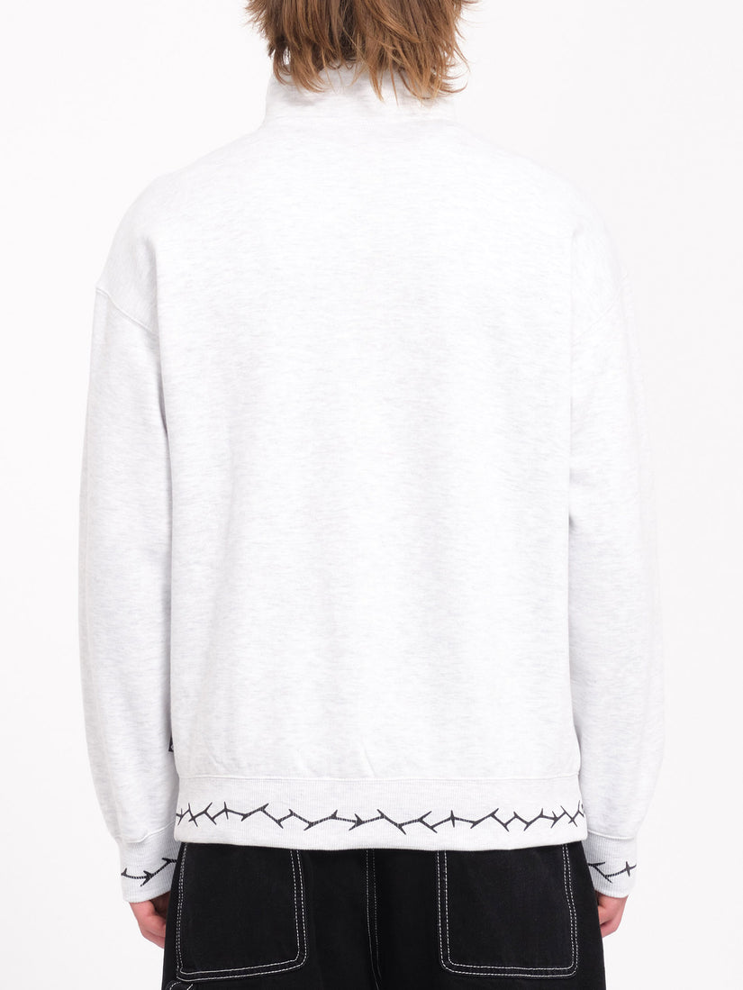 Sweat 1/2 Zip Mocklov - BONE HEATHER