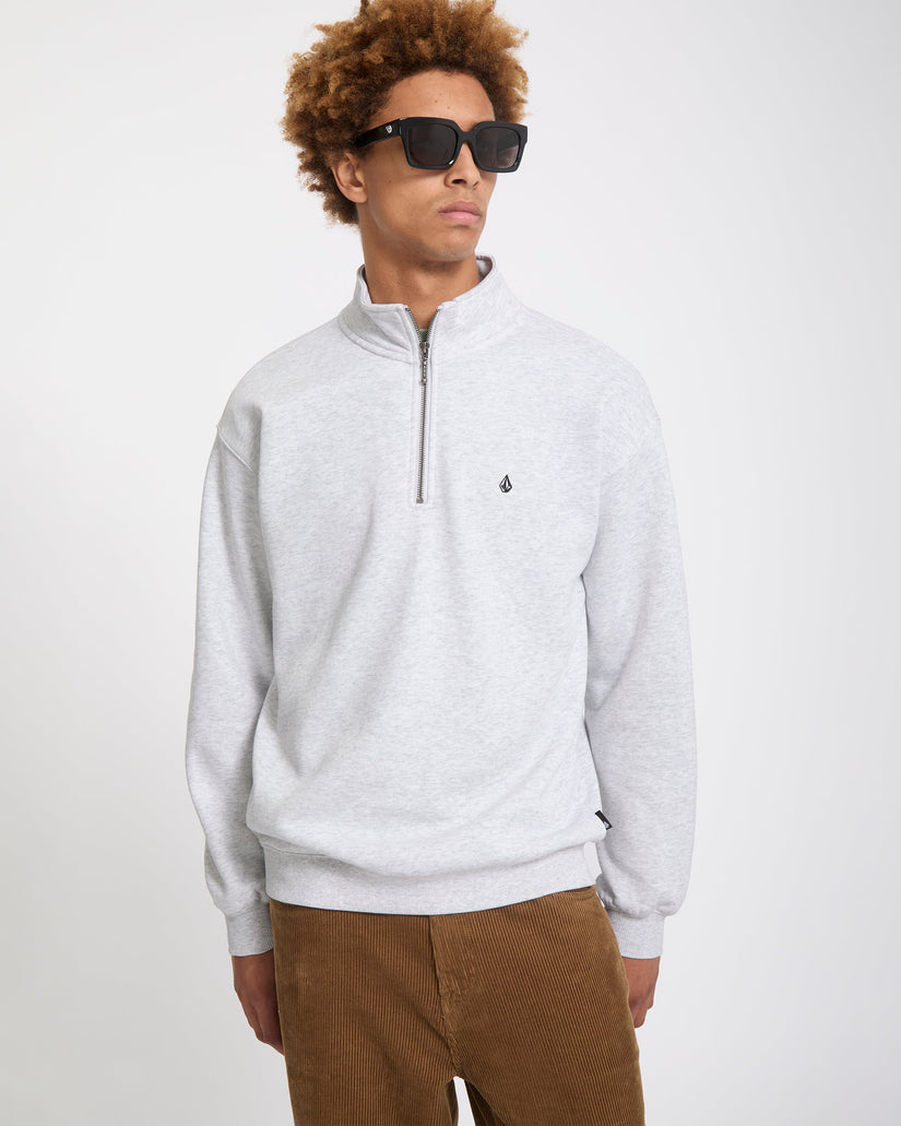 Sweat à col zippé Single Stone - Bone Heather