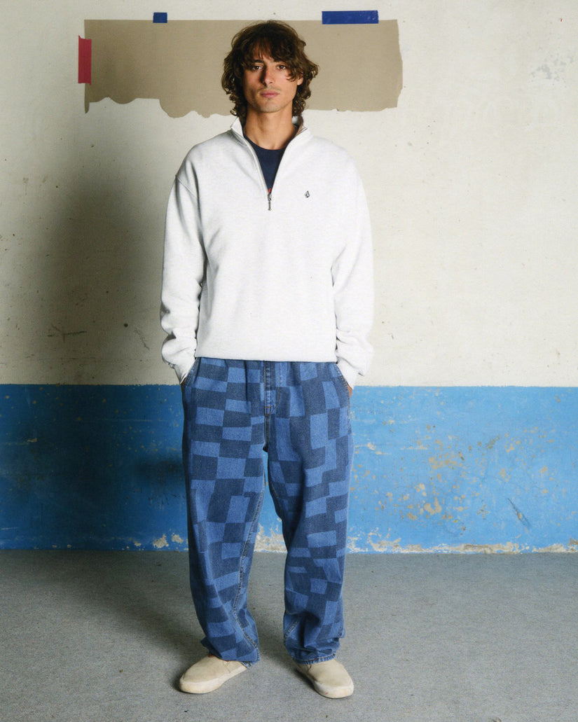 Sweat à col zippé Single Stone - Bone Heather