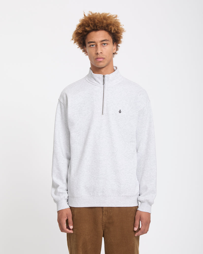 Sweat à col zippé Single Stone - Bone Heather