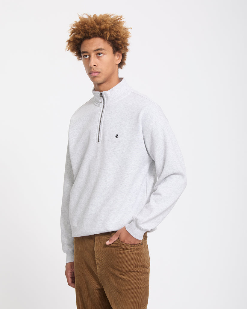 Sweat à col zippé Single Stone - Bone Heather