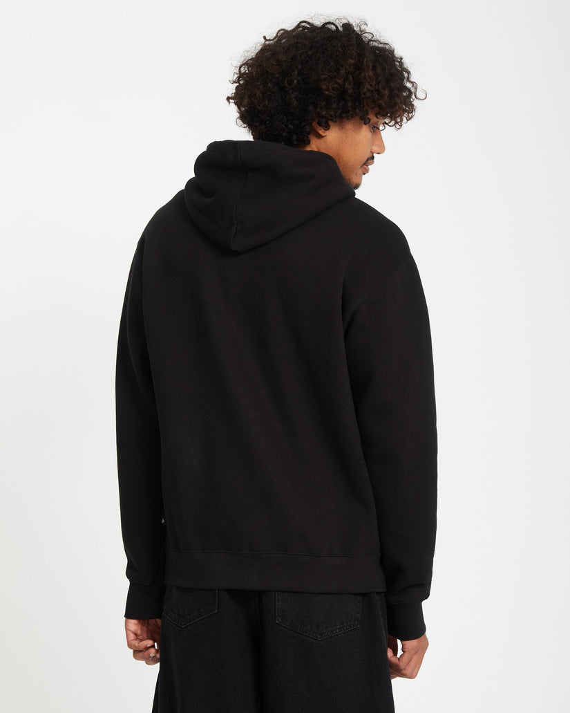 Sweat à Capuche Zippé Single Stone - BLACK