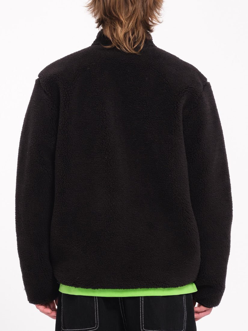 Sweat Sherpa Zippé Muzzer Fuzzar - BLACK
