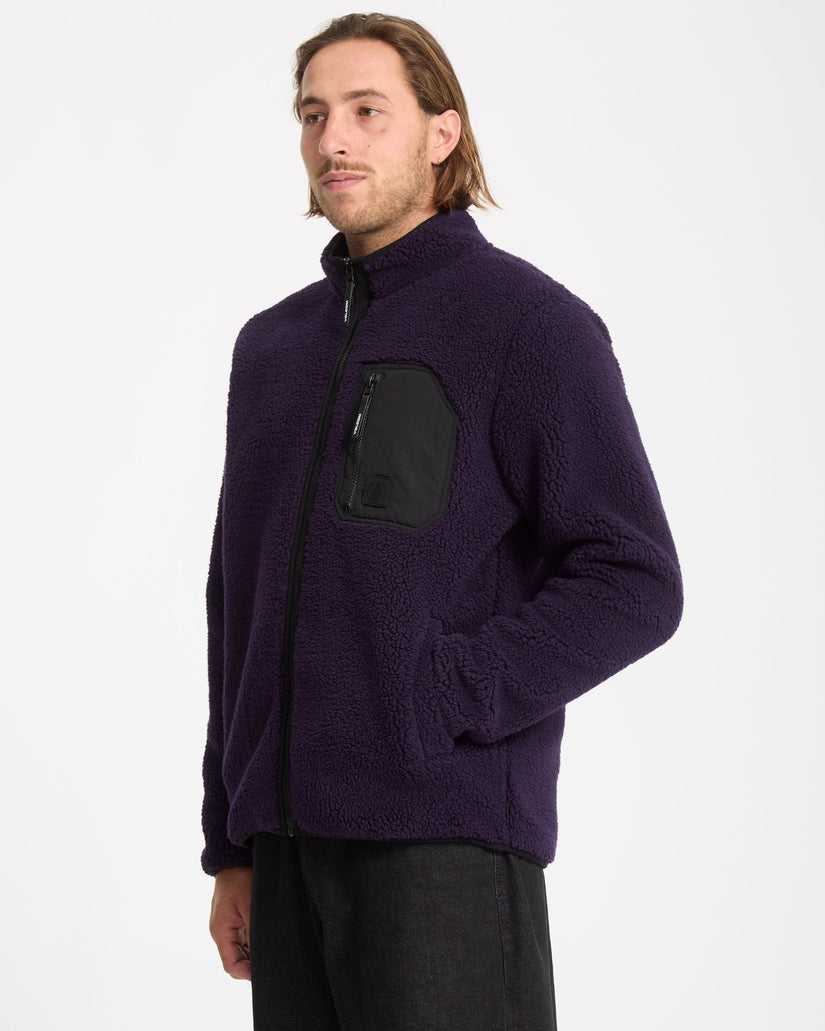 Sweat Sherpa Zippé Muzzer Fuzzar - Dark Purple
