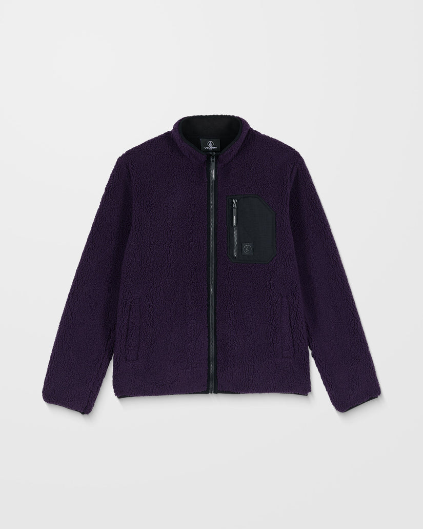 Sweat Sherpa Zippé Muzzer Fuzzar - Dark Purple