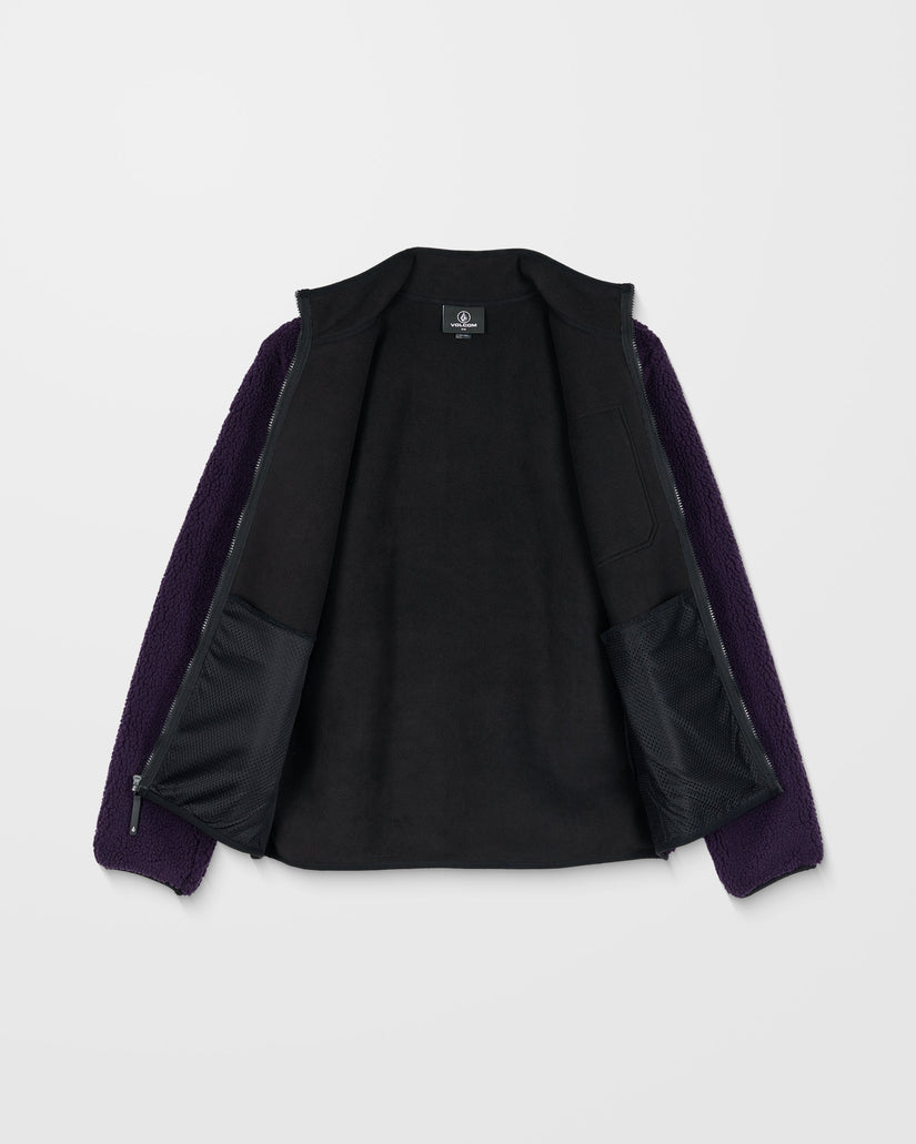 Sweat Sherpa Zippé Muzzer Fuzzar - Dark Purple