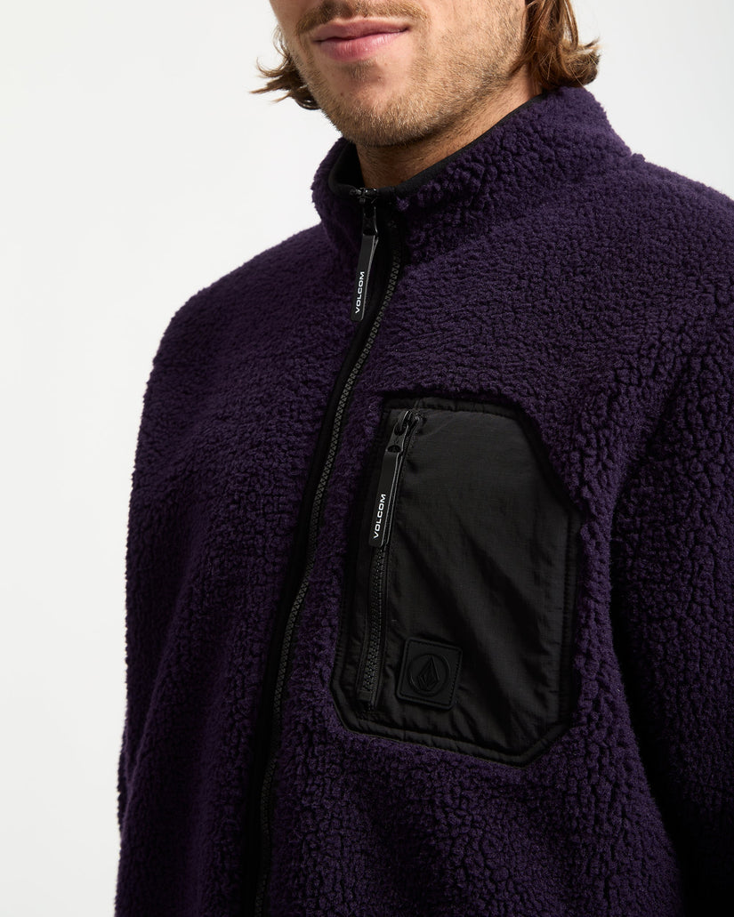 Sweat Sherpa Zippé Muzzer Fuzzar - Dark Purple