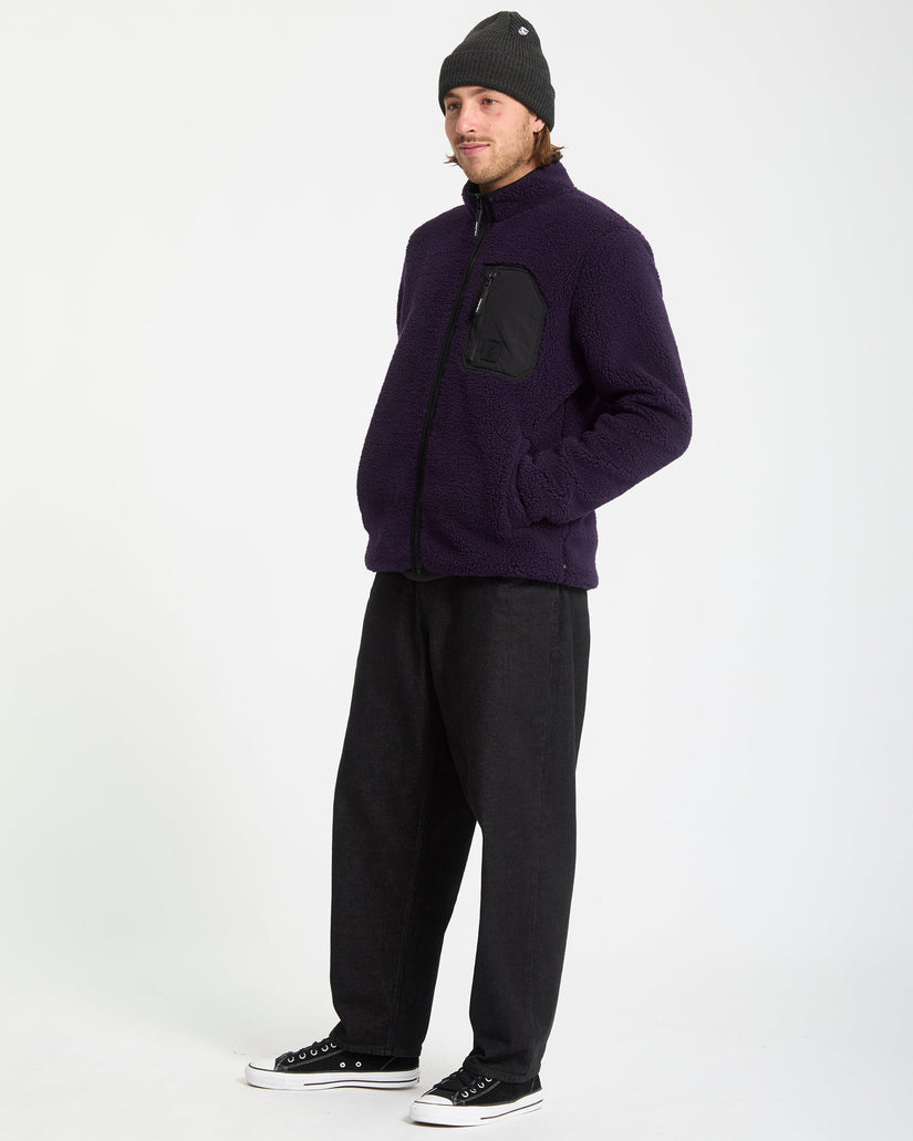 Sweat Sherpa Zippé Muzzer Fuzzar - Dark Purple
