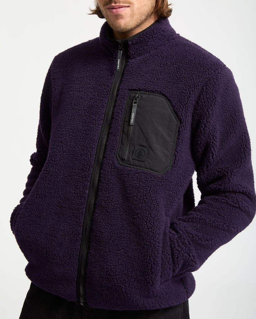 Sweat Sherpa Zippé Muzzer Fuzzar - Dark Purple