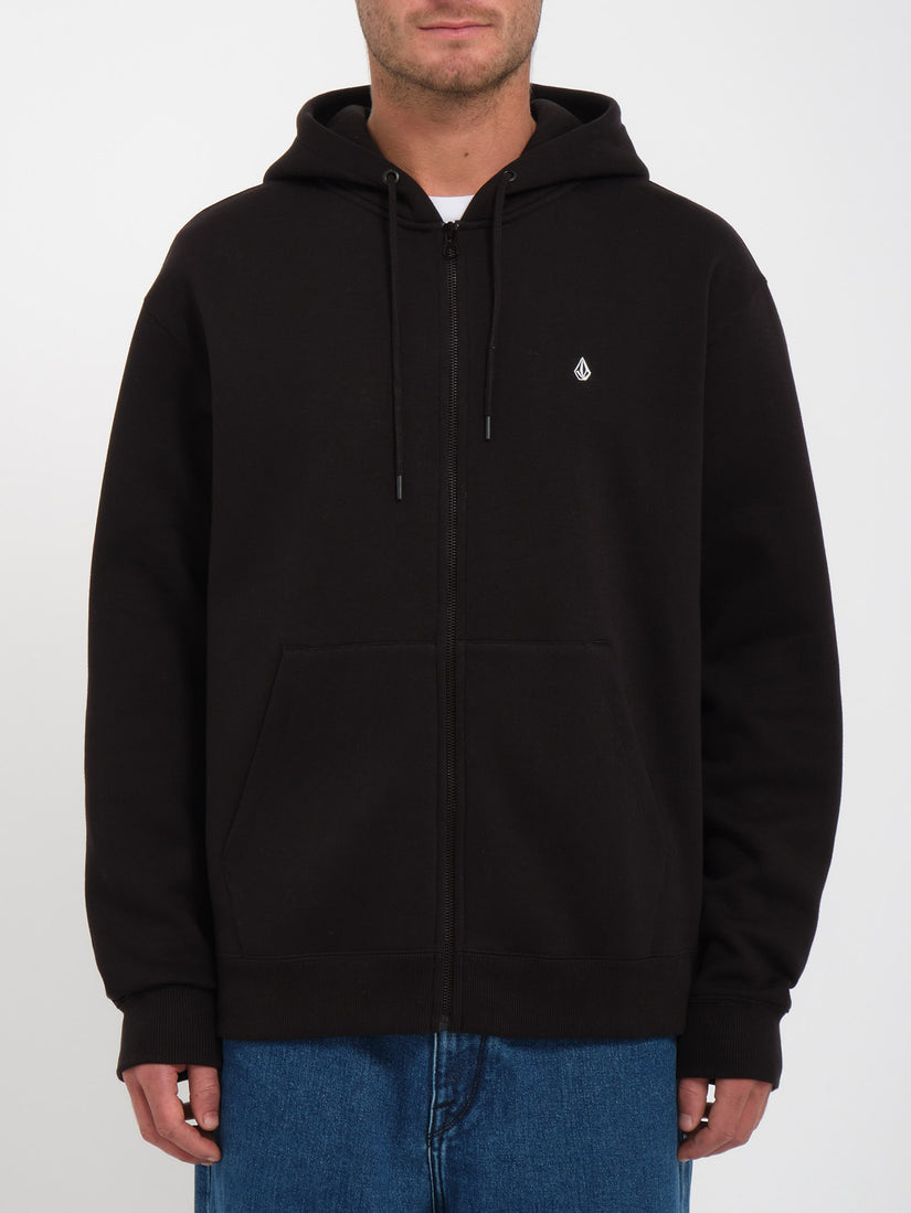 Sweat à capuche zippé Single Stone - BLACK
