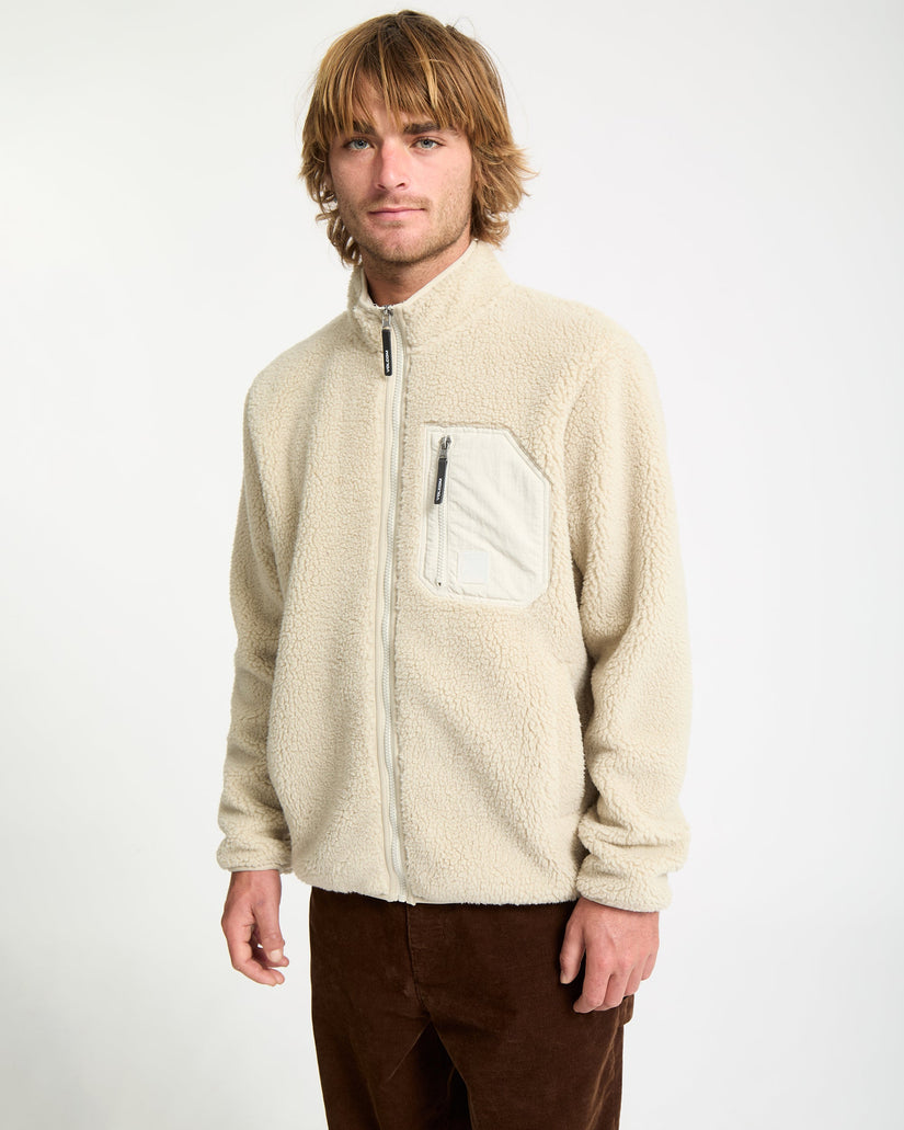 Sweat sherpa zippé Muzzer Fuzzar - Stone