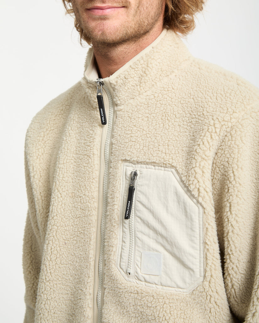 Sweat sherpa zippé Muzzer Fuzzar - Stone