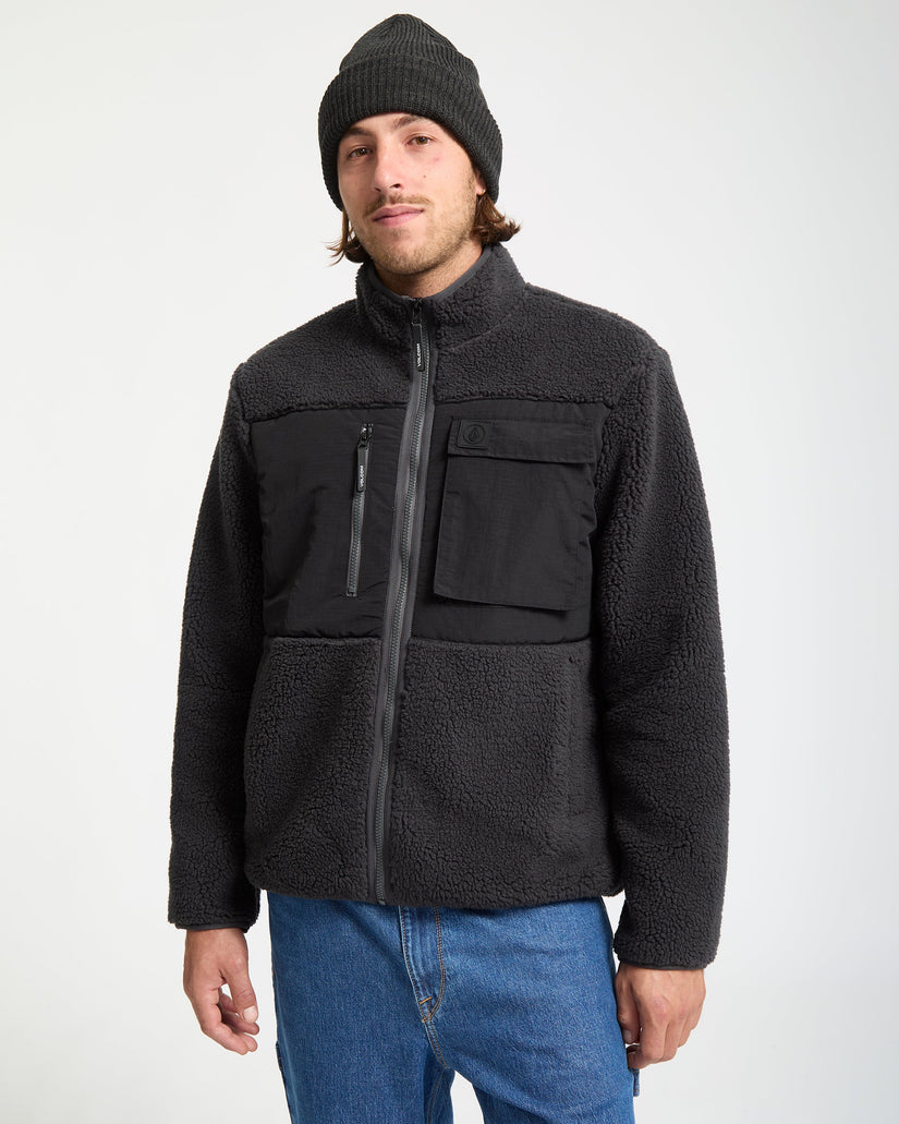 Veste sherpa zippée Storm Stone - Asphalt Black
