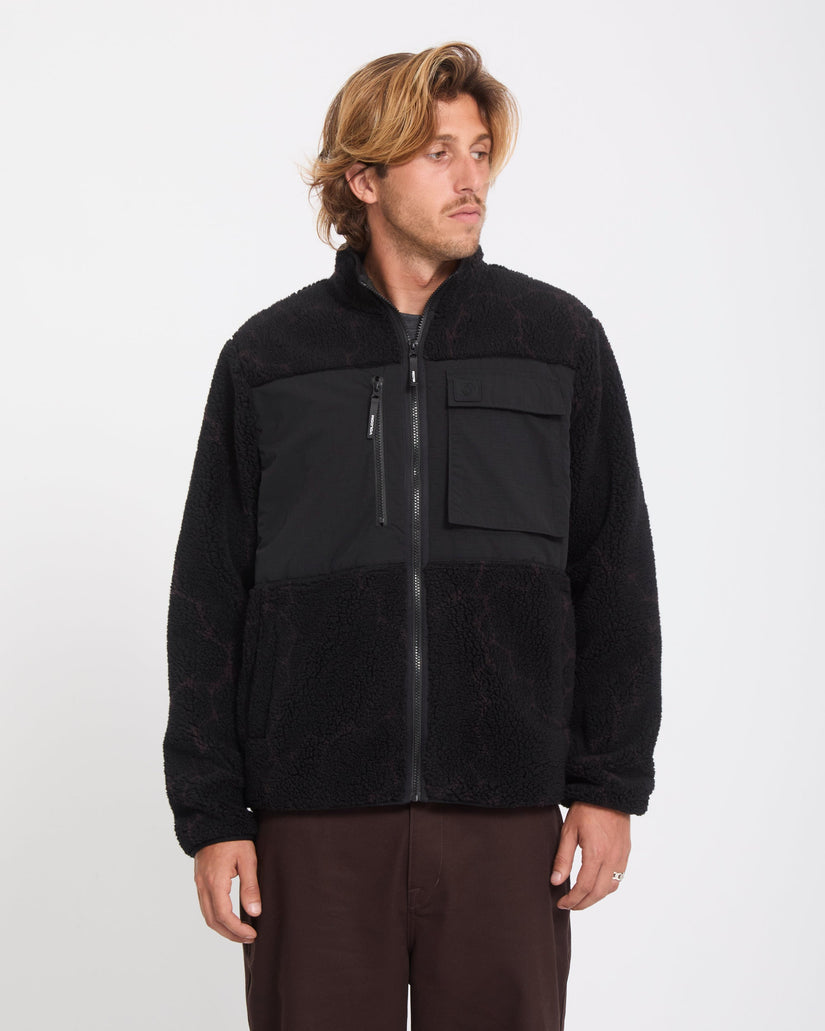Veste sherpa zippée Storm Stone - Raisin