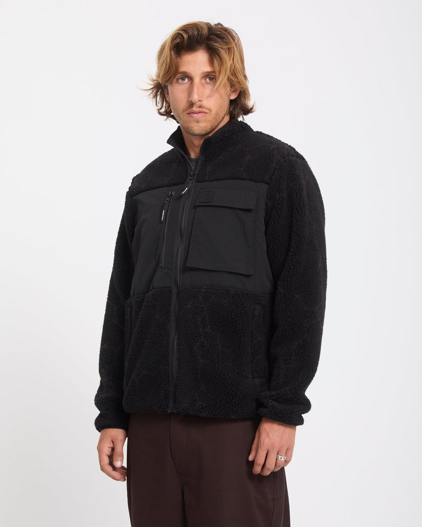 Veste sherpa zippée Storm Stone - Raisin