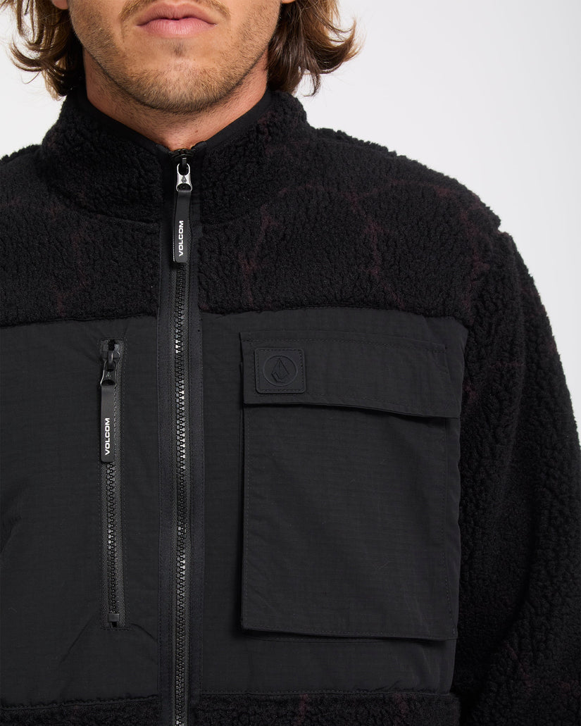 Veste sherpa zippée Storm Stone - Raisin