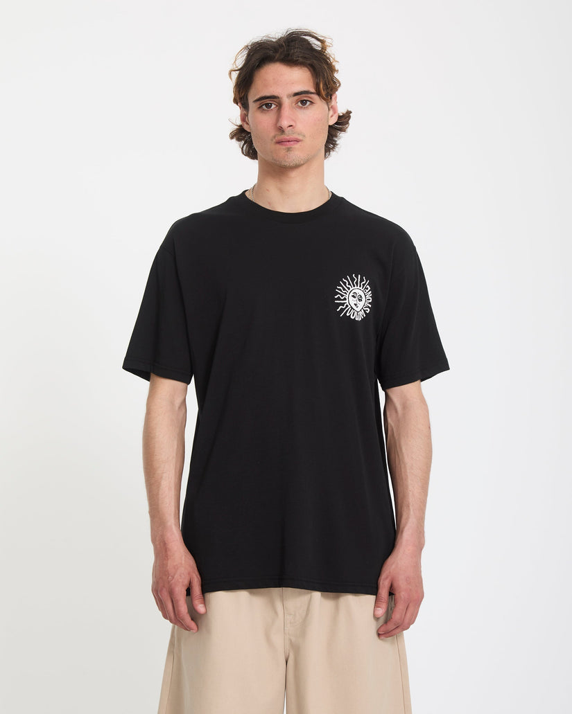 T-shirt Volcom Homme – Noir, Taille M, Imprimé Graphique, 100% Coton, Parfait état