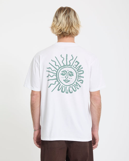 T-shirt Homme Volcom Blanc - Manches Courtes - Motif Fleurs Vecteurs - Taille S - Neuf