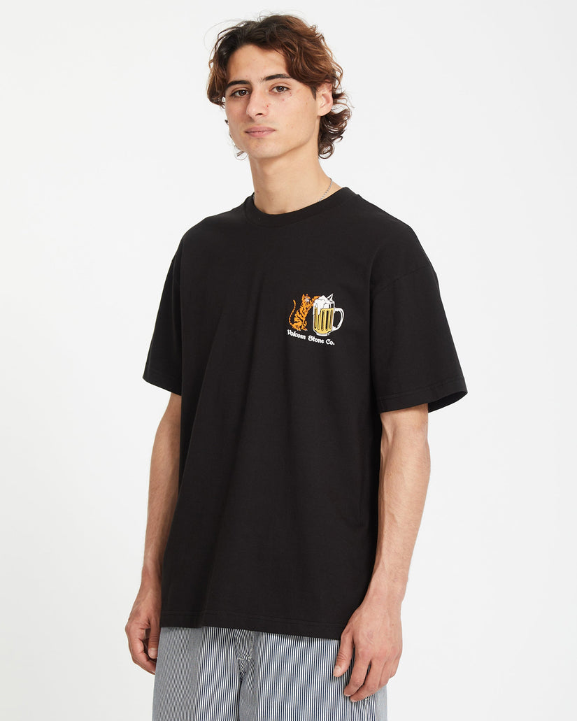 T-shirt Curious Cat - BLACK