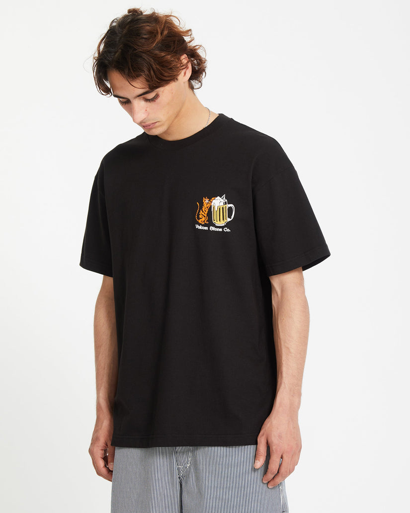 T-shirt Curious Cat - BLACK