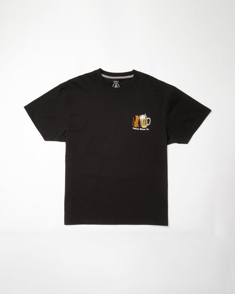 T-shirt Curious Cat - BLACK