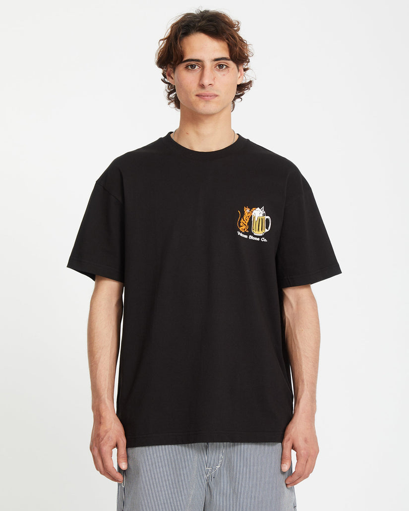 T-shirt Curious Cat - BLACK