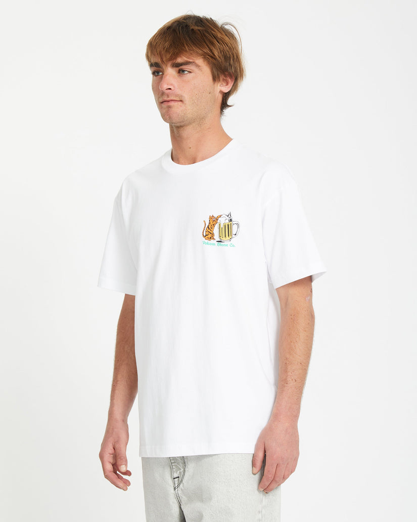 T-shirt Curious Cat - WHITE