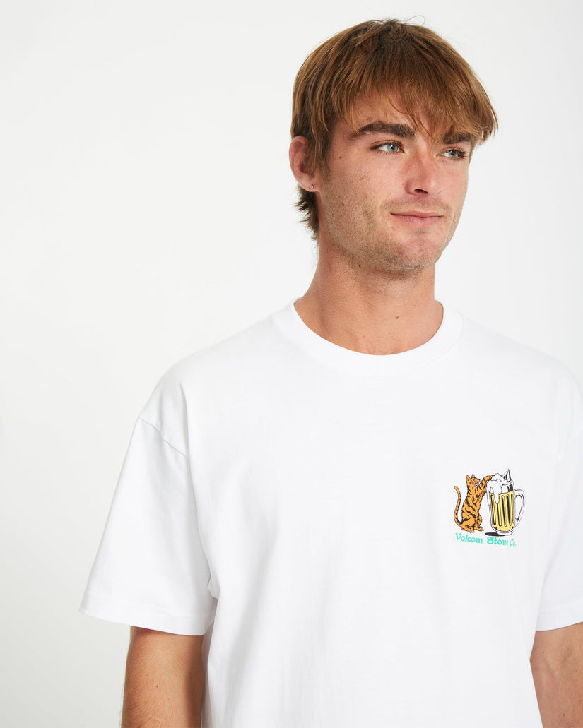 T-shirt Curious Cat - WHITE