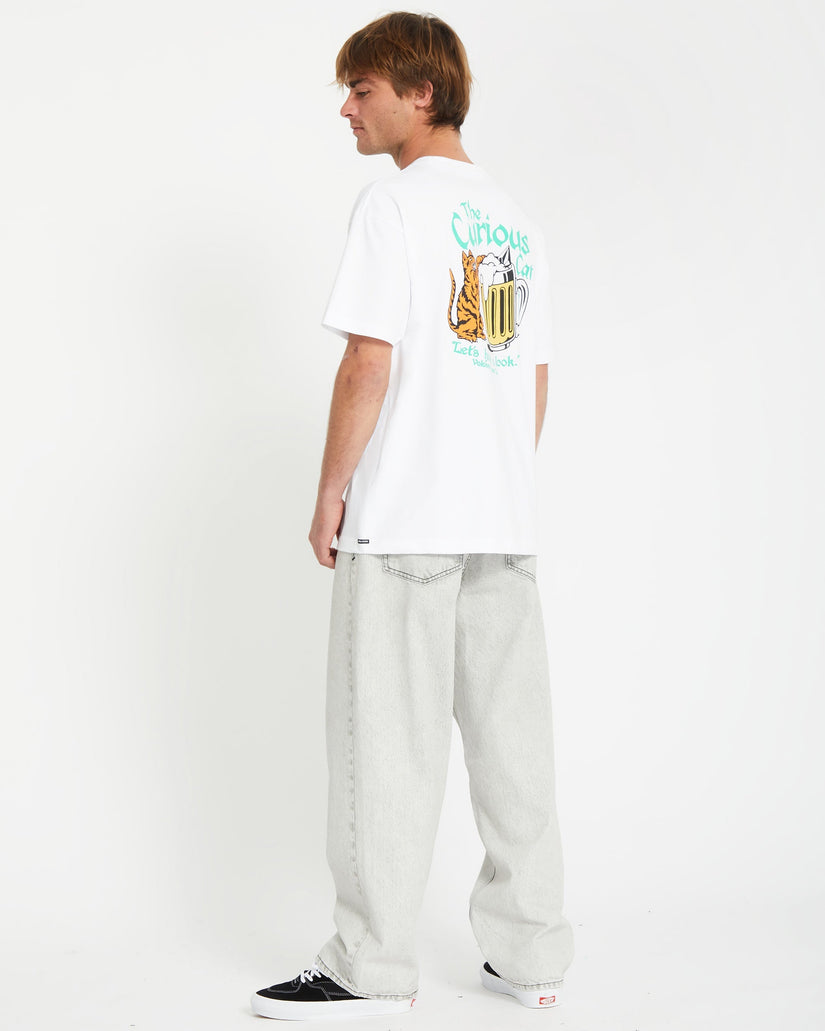 T-shirt Curious Cat - WHITE