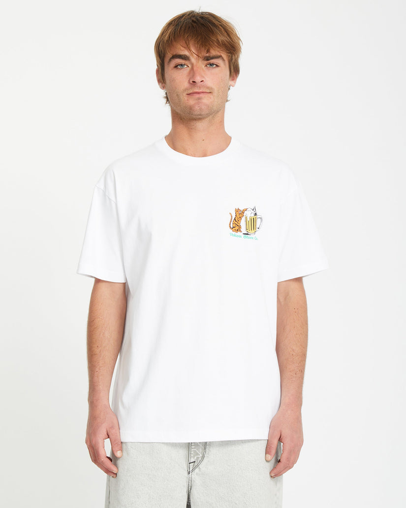 T-shirt Curious Cat - WHITE